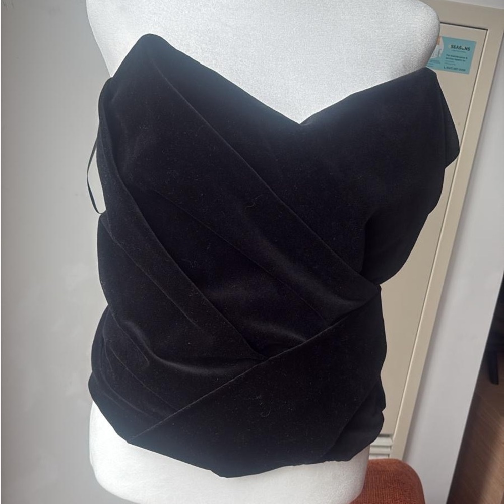 Zara Black Velvet Blouse - Picture 3 of 4